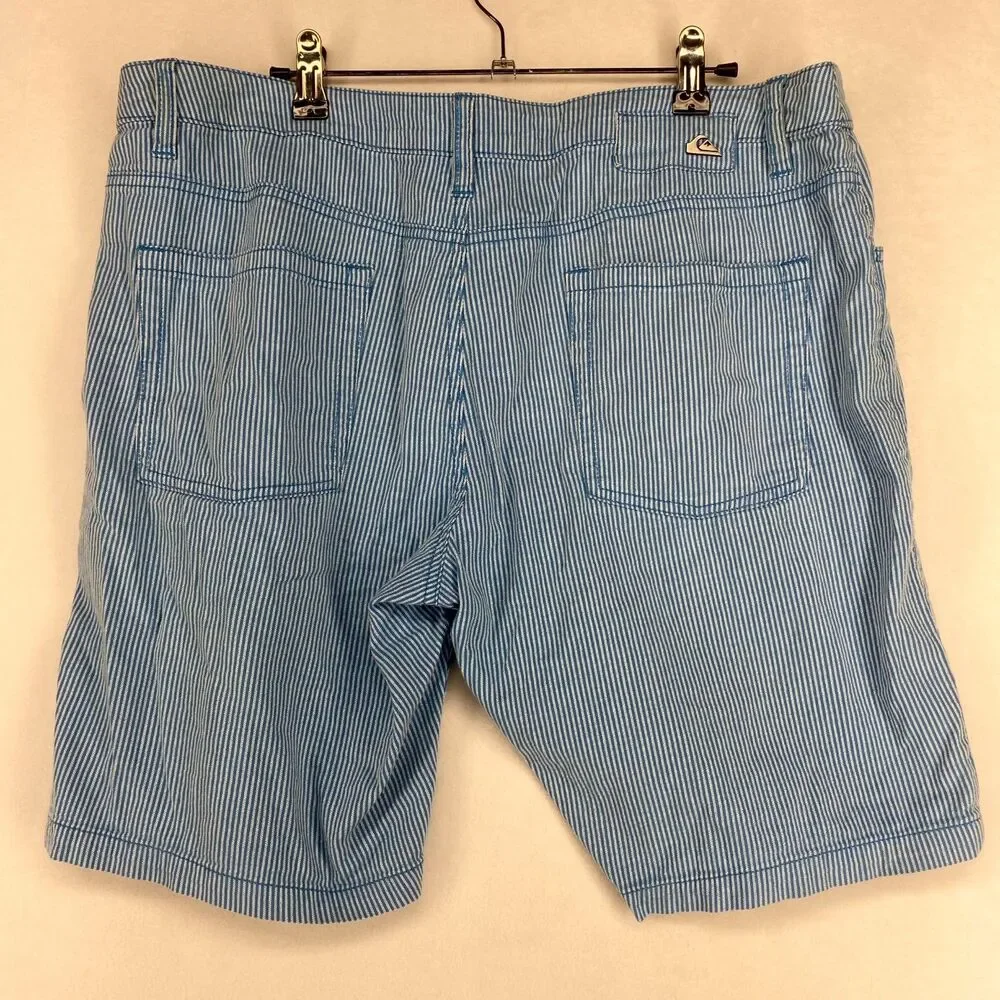 Quiksilver Striped Chino Shorts Blue White Color Mens Size 34‎